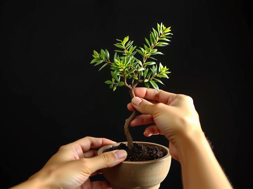 Poda cuidadosa de un bonsái simbolizando el control de datos